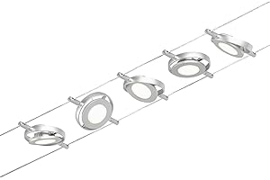Paulmann 944.14 94414 Kit LED RoundMac DC avec Câble Extensible en Chrome Mat-5 x 4,5 W-3000 K, Métal