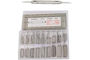 JIEDDEY Watch Spring Pins,360 pcs Watch Band Link Pins with 1 pcs Remover Repair Tool Stainless Steel Watch Strap Repair for Watchmaker 8-25mm Silver