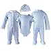 miSafes 10 Piece Comprising Of Booties, Hat, Bodysuit Presented In Gift Box Set 0-3 Months - Blue
