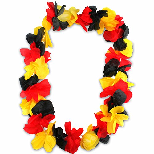 3er Pack Deutschland Hawaiiketten Blumenkette de luxe Hawaii Kette Blume Halskette Germany Weltmeister WM EM