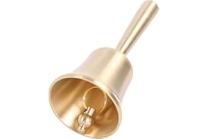 MAUSOUCA Handglocke im traditionellen Stil – Laute Handglocken aus massivem Messing, sehr Laute Handklingel für Schule, Kirche, Hotel, Weihnachten und Hochzeitsservice