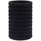 H&S 50 Hair Bands, Hair Bobbles Elastic Ties Hairbands Ponytail Holders for Women Girls Kids Men Thick Hair Black