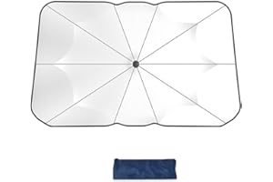 ATBUSS 1 Pare-soleil avant de voiture, 1 mallette de rangement, pare-soleil pliable, pare-soleil rétractable, protection solaire et isolation thermique, protection UV