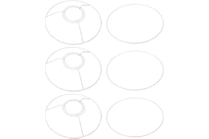 PATIKIL 6 Inch E26 E27 Lampshade Ring Frame with European Installer 3 Pack Lampshade Holder Wire Frame DIY Drum Ring for Table Floor Lamp White