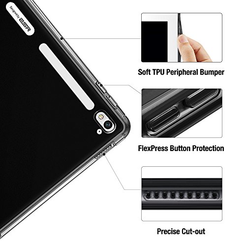 iPad Pro 9.7 Hülle, ESR® Durchscheinend Hintere Abdeckung (Silikon Rahmen + Hart PC Zurück) mit Kühlloch Schutzhülle für iPad Pro 9.7 (Schwarz) - 4