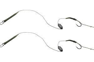 MILEPETUS Karpfenangeln Hair Rigs,Karpfen Boilies Köderhaken aus Kohlenstoffstahl mit Sinker,Hülsen und Clip,Karpfenangeln Zubehör