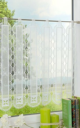 Scheibengardine von LYSEL® - Rosettenband " (Bx H) 90cm * 60cm" weiß