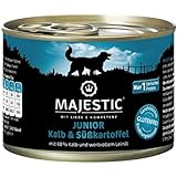 MAJESTIC Hund Junior mit Kalb und Süßkartoffel 6x200g