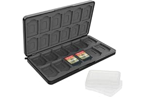 CUZKC para Switch Game Card Storage Box y dos estuches para tarjetas para Nintendo Switch OLED Model/Switch Lite, 24 en 1 Switch Game Card Game Card Case Storage Box (Negro)