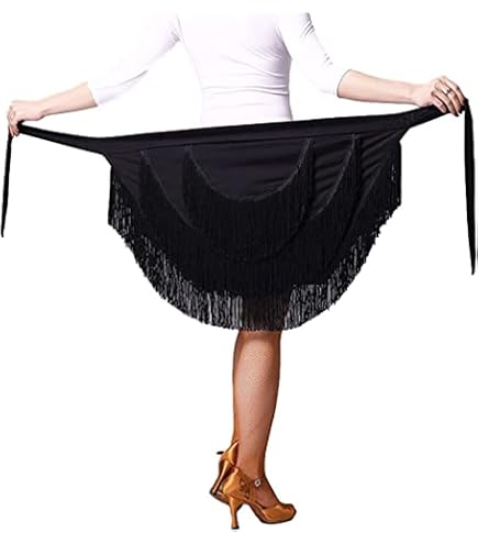 Gonna Latina Plissettata A Vita Alta Da Donna - Per Ballo (Salsa, Tango, Rumba), Costume Da Spettacolo, Tessuto Morbido In Poliestere/Spandex