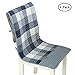 Produktbild Esszimmer Stuhl deckt Baumwolle Plaid Stuhl Sitz Protector Kissen Pad rutschfeste Stuhl Schutzhülle dekorative Universal für alle Standard Stühle (4er Set, blau)