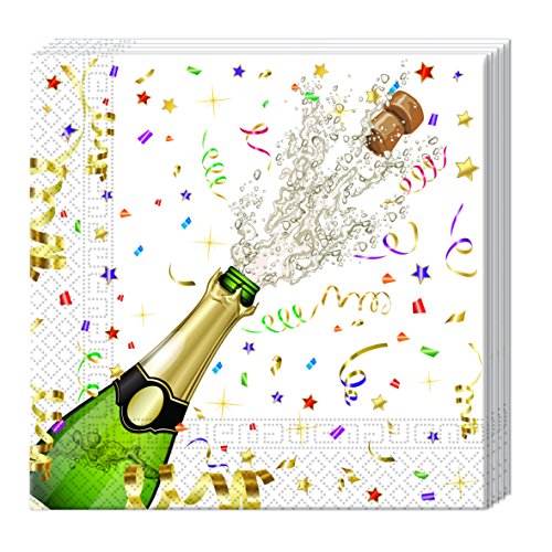 37-teiliges Partyset * JUBILÄUM * mit Teller + Becher + Servietten + Deko für Geburtstagsfeier Silvester Hochzeit Party Carpeta® // Champagner Luftschlangen Konfetti - 4