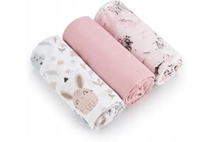 BABYSAFE Baby Safe Pack de 3 Mousselines Bébé 80x70 cm, Serviettes bébé 100% Coton Bio Certifié Oeko-TEX Mousselines Bébé Coton Idéal comme Bavoir, Langes Coton Bébé Bambou