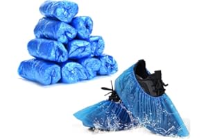 GEHANICO Schuhüberzieher Einweg Überschuhe Überziehschuhe Einweg CPE Schuhüberzüge Wasserdicht für Boden Teppich Schuhschutz Langlebig Rutschfest Staubabdeckungen (100 Stück)