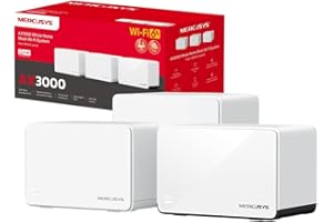 Mercusys TP-Link Halo H85X Mesh Wi-Fi 6 AX3000Mbps Dual-Band, 2.5G Porta WAN/LAN, 2 Porte WAN/LAN Gigabit, Coperti fino a 650m2, MU-MIMO, WPA3, VPN, Controllo da APP, 3pz