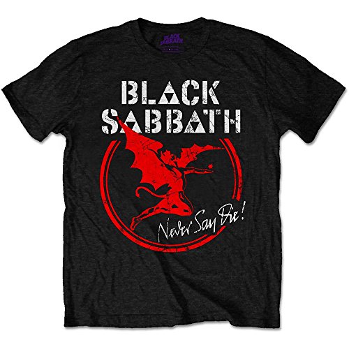 Rockoff Trade Sabbath Archangel Never Say Die Camiseta, Negro...