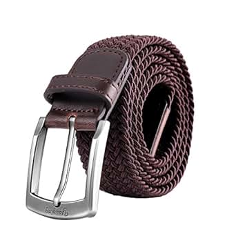 YAUGING Men Belts, Elastic Braided Stretch Belt with Covered Buckle, for Jeans, Trouser Belts 