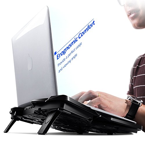 Novonest Laptop Kühler 17 Zoll Notebook Cooler Ständer Cooling Pad mit USB Port und 4 LED Lüftern Kühlpad Kühlmatte für Macbook Laptop Notebook - 7