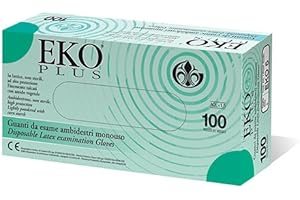 BYUP EKO Plus EKO7 Guanto Monouso in Puro Lattice di Gomma Naturale, Non Sterile, Misura M, 10x100 Pezzi, Totale 1000 Pezzi
