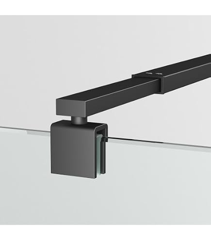 BERNSTEIN Stabilisationsstange Für Duschen – Schwarz Matt, Verstellbar 80-140 Cm, Für 8-10 Mm Glas