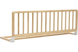 Safety 1st Wooden Bed Rail 110 cm, 18 Mois-5 Ans, Barrière de lit Enfant inclinable, Auto-Verrouillage, Barrière de sécurité Enfant lit, Bois Certifié FSC®, Facile à Plier et à Ranger, Natural Wood