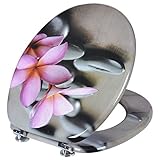 Antibakterielle Beschichtung EUGAD 0378MTG WC Sitz Toilettensitz Klobrille Deckel Brille Klodeckel Toilettendeckel Edelstahl Scharnier Holz MDF