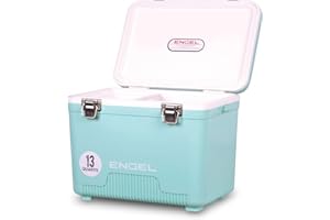 ENGEL Cooler Box 12.3 L - Leak-Proof, Air Tight, Drybox Cooler for Camping, Fishing, Hiking,Picnic - Mini Ice Boxes Large Enough for 15 Cans, 38 x 25.4 x 28.5 CM Small Cool Box for Drinks and Food