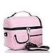 Moin®Specialized PVC Insulated Water-Proof Lining Lunch Box Bag Cooler Tote Travel Picnic Bag Milk Carring Shoulder Bag 24*16*22cm Pink