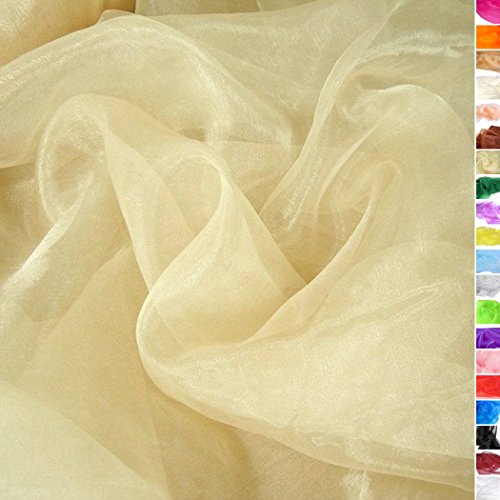TOLKO® ORGANZA Stoff Meterware in Champagner - hauch zart und durchsichtig