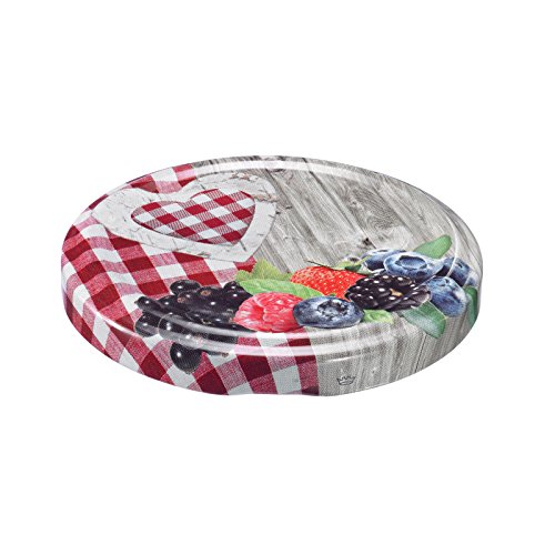 Westmark 10 Runde Schraub-/Twist-Off-Deckel für Einmachgläser, Durchmesser: 66 mm, Weißblech, Bunt, 40912230