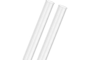 M METERXITY 2-pack klart styvt akrylrör, 16 mm [0,63 tum] ID x 18 mm [0,73 tum] OD plast runt rör för vattenkylsystem/lampor