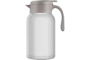 Luvan Thermos 2.0L - Caraffa termica in acciaio inox, con ritenzione calda fredda 24H (bianco)