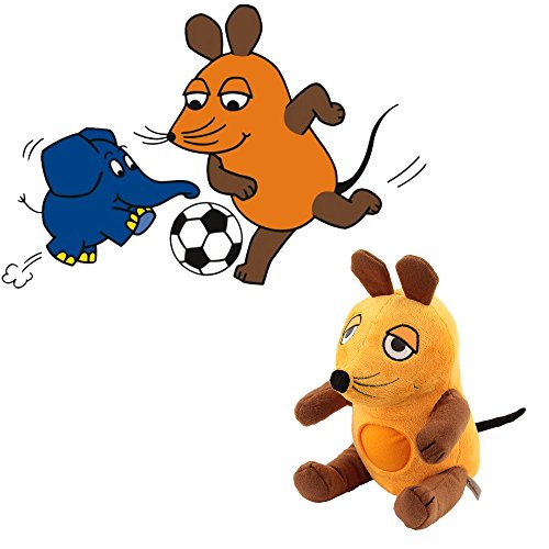 Preisvergleich Produktbild ANSMANN Nachtlicht Maus Einschlafhilfe Kuscheltier Kinder Babys Schlummerlied Musik - Geschenk zur Geburt - für das Babybett + Wandtattoo Maus & Elefant 50x37cm (Sendung mit der Maus)