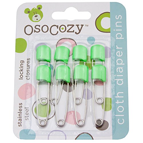 OsoCozy Diaper Pins, Light Green