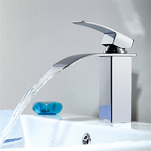 Homelody Bad Waschbecken Armatur Chrom Wasserfall Wasserhahn Badarmatur Mischbatterie Armatur Einhebelmischer Waschbeckenarmatur Waschtischarmatur Waschtischbatterie Waschtischmischer - 3