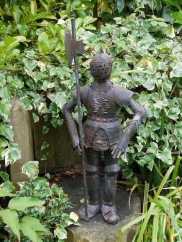 Antique Garden Art Sculpture Statue Ornament Metal Medieval Suit Of Armour 89cm
