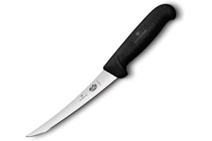 Victorinox Fibrox 5.6613.15 Couteau de Cuisine, Couteau à Désosser, Flexible Noir, 15 Cm