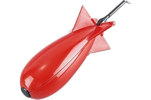 Watkings Fishing Feeder, Fishing Spomb Rocket Shape Spod Float Thrower Bait Holder Attract Carp Nesting Device Bait Feeder Tool Fishing Accessory, Large 19cm