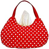 Kosmetiktuchboxbezug in Handtaschenform - Rot mit weißen Punkten - Handgemacht
