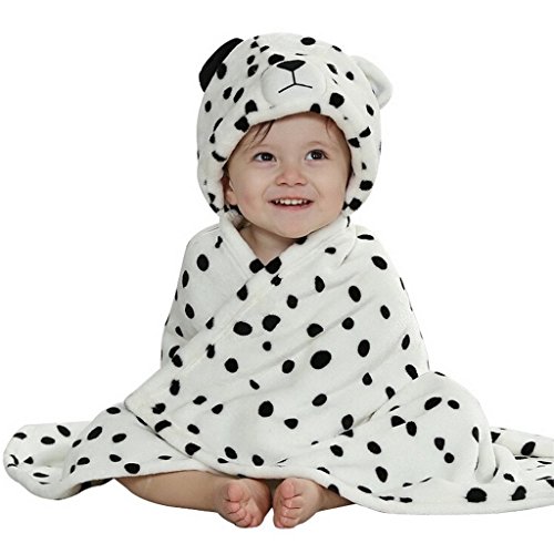 DINGANG Kids Baby Bath Towels Cute Leopard Hooded Ultra-soft Flannel Bathing Wrap Blanket,0-6 Years Old