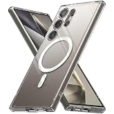 GGM GİYİM & AKSESUAR Samsung Galaxy S24 Ultra i&ccedil;in Magsafe ile Uyumlu Arka Kısmı Şeffaf Kenarları Silikon Yapılı G&uuml;&ccedil;lendirilm