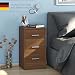 Produktbild Nachtkommode Boxspringbett Nachttisch Nachtkonsole Kommode 3 Schub Nussbaum