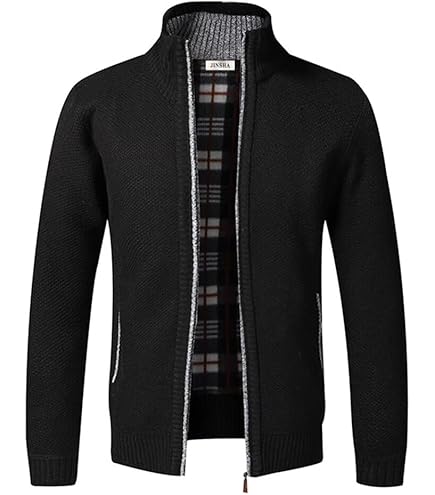 CARDIGAN IN CASHMERE CON COLLO A IMBUTO E CERNIERA - ANTRACITE M&Eacute;LANGE