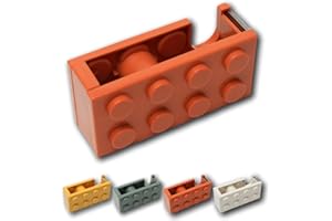 THREE STARS Dispensador Cinta Adhesiva en Forma de Bloque | Divertido | Regalo Ideal para niños/niñas y adolescentes | 4 Colores Disponibles | Portarrollo para Escritorios (Rojo)