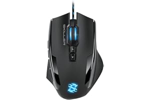 Sharkoon SGM1 - Ratón Gaming Óptico, 10800 DPI, 12 Botones, Negro