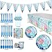 Produktbild Ultimative Mermaid Girl Party Supplies Set gehören Geschirr Teller Strohhalme Tassen Messer Gabel Löffel Party Dekoration Set für 16 Gäste