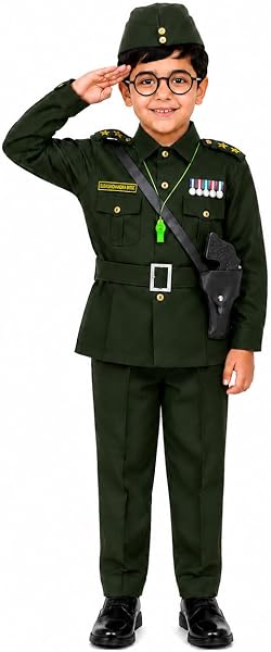 Raj Costume Freedom Fighter Costume for Kids | Independence Day Fancy Dress | Patriotic School Function Dress | Boys & Girls