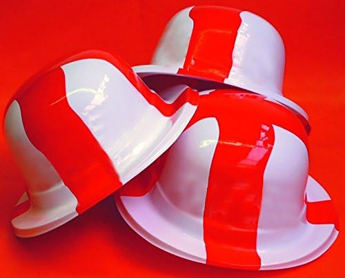 England Bowler Hats - (Pack of 12 Adult Size) Bowler hats with St George's Cross print