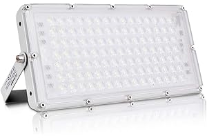 SOLIKU 100W Proyector LED Floodlight 8000lm Focos LED Exterior para patio Impermeable IP65 6500K Blanco Frío, Reflector LED para patio, garaje, taller