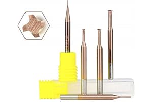 CHENWN 1Pc Ticn Beschichtung Gewindefräser P0.25-P0.8 Einzelgewindefräser Hartmetall-Fräser,P0.5*D2.35*D4*8 * 50L